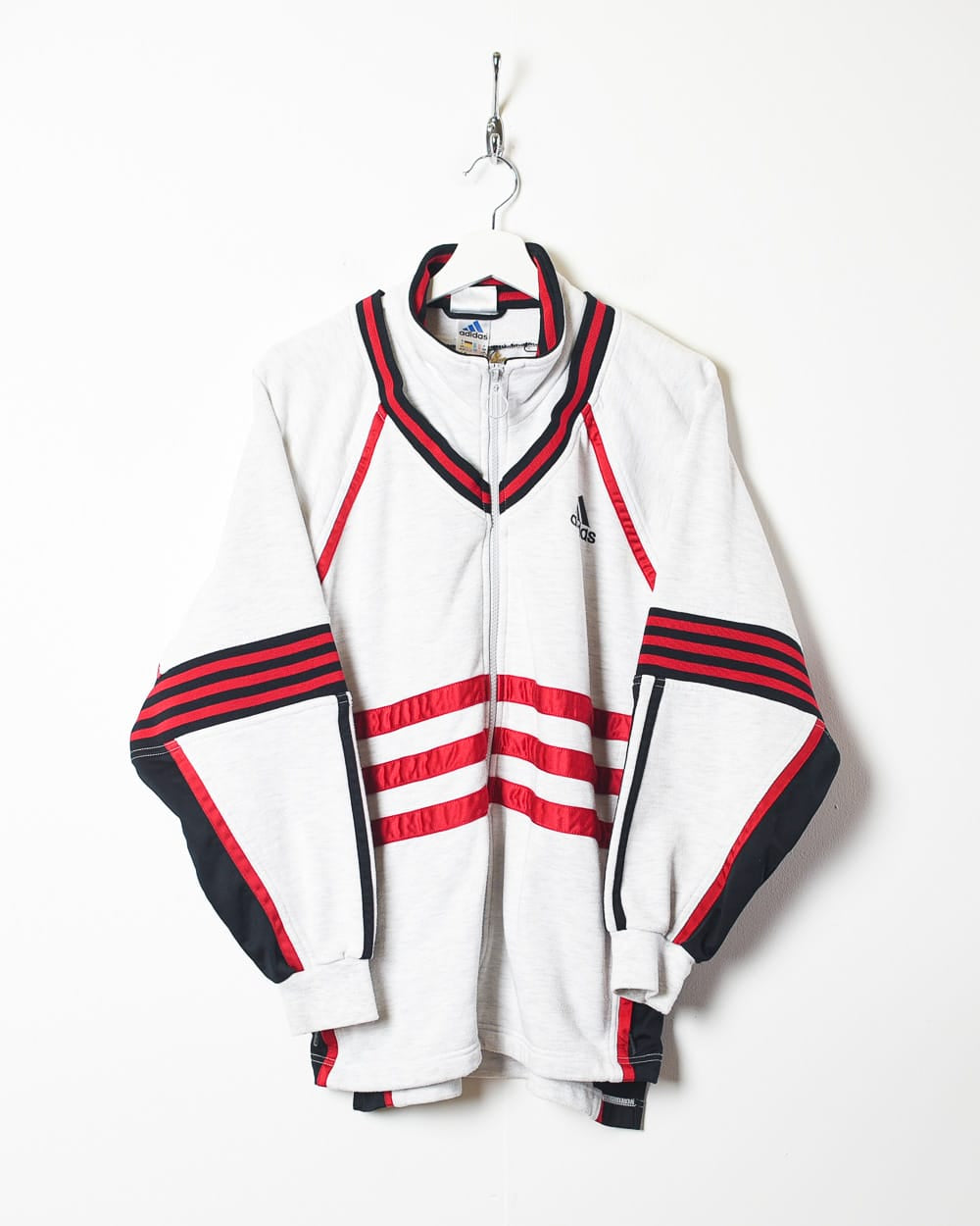 Stone Adidas Zip-Through Sweatshirt - Small