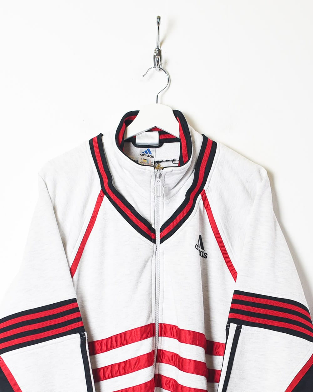 Stone Adidas Zip-Through Sweatshirt - Small