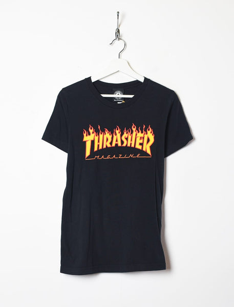 Vintage 00s Black Thrasher Flames T-Shirt - Small Cotton– Domno