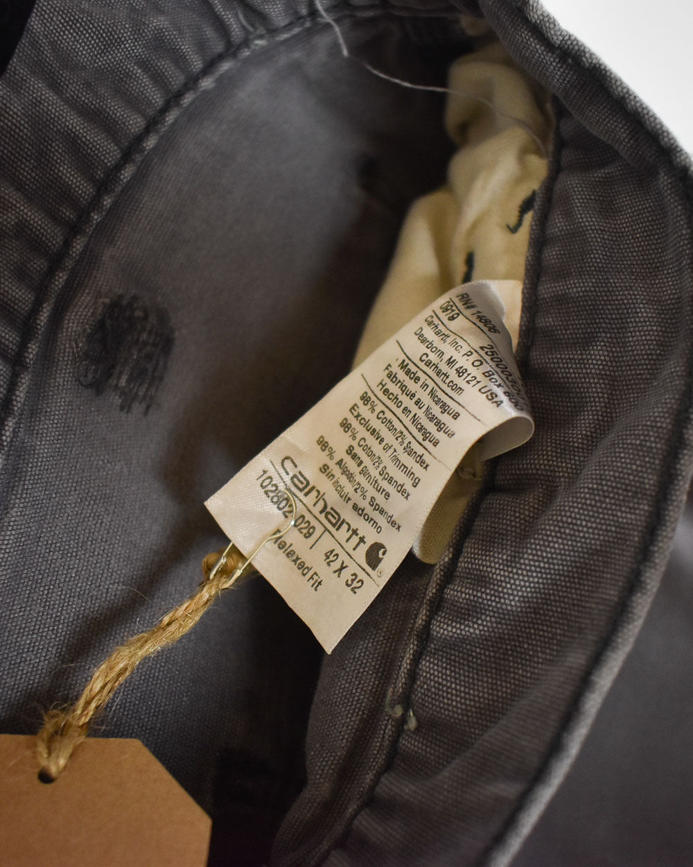 Grey Carhartt Double Knee Carpenter Jeans - W42 L32