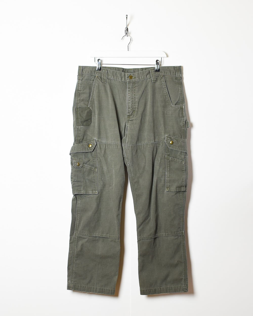 Khaki Carhartt Double Knee Carpenter Cargo Jeans - W38 L30