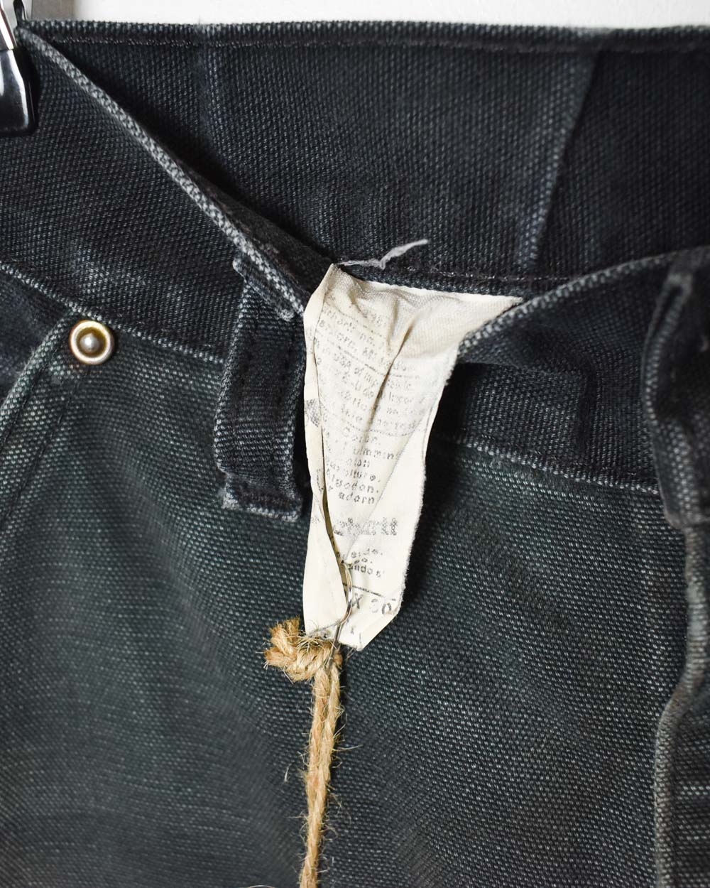 Black Carhartt Distressed Double Knee Carpenter Jeans - W30 L30