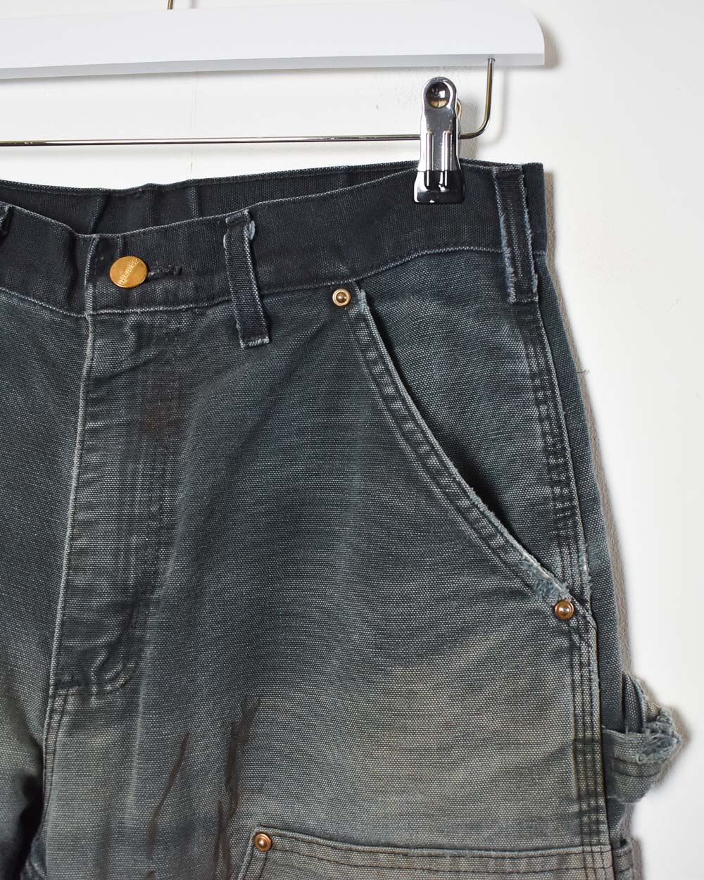 Black Carhartt Distressed Double Knee Carpenter Jeans - W30 L30