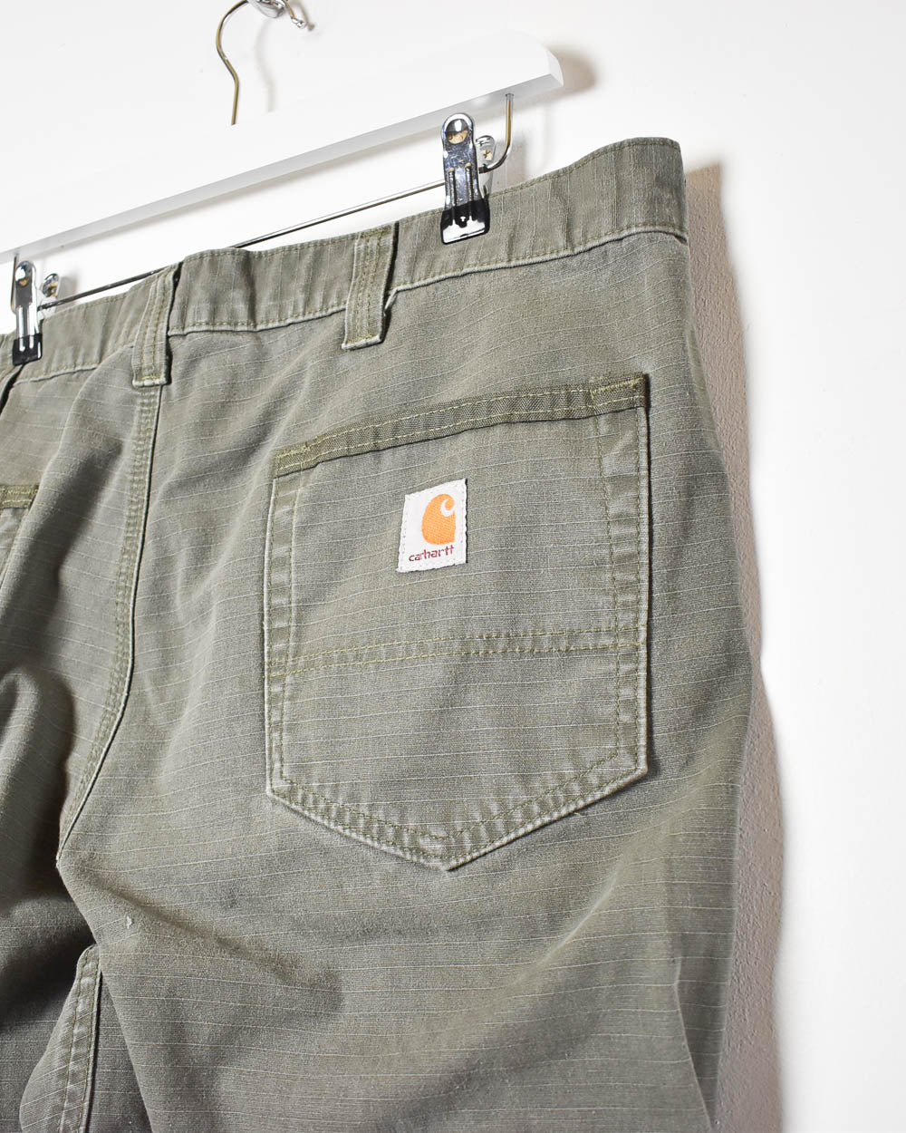 Khaki Carhartt Double Knee Carpenter Cargo Jeans - W38 L30