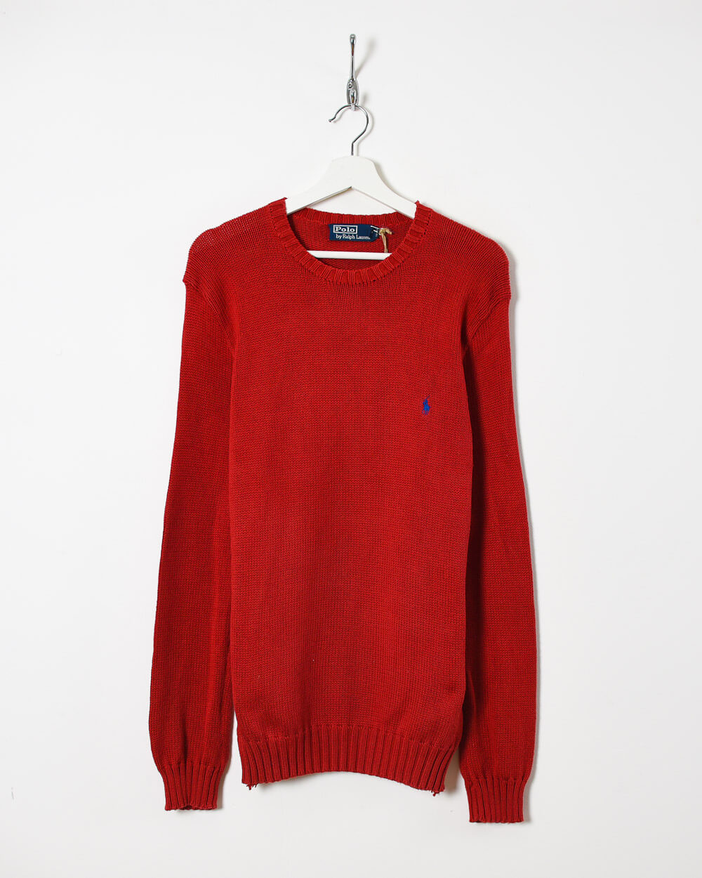 Red Ralph Lauren Knitted Sweatshirt - Large