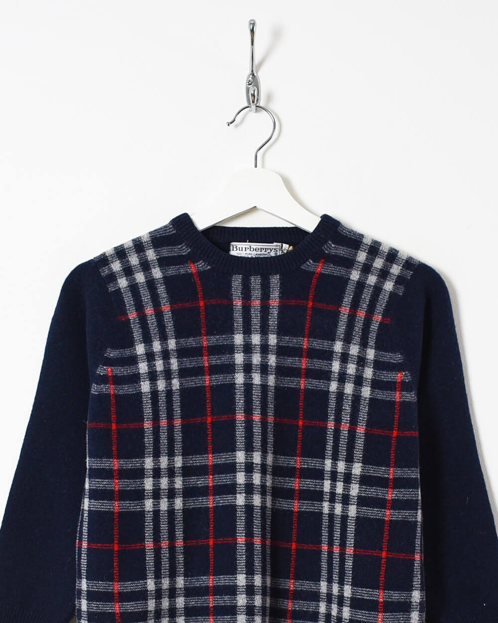 Navy Burberry Knitted Sweatshirt - XX-Small