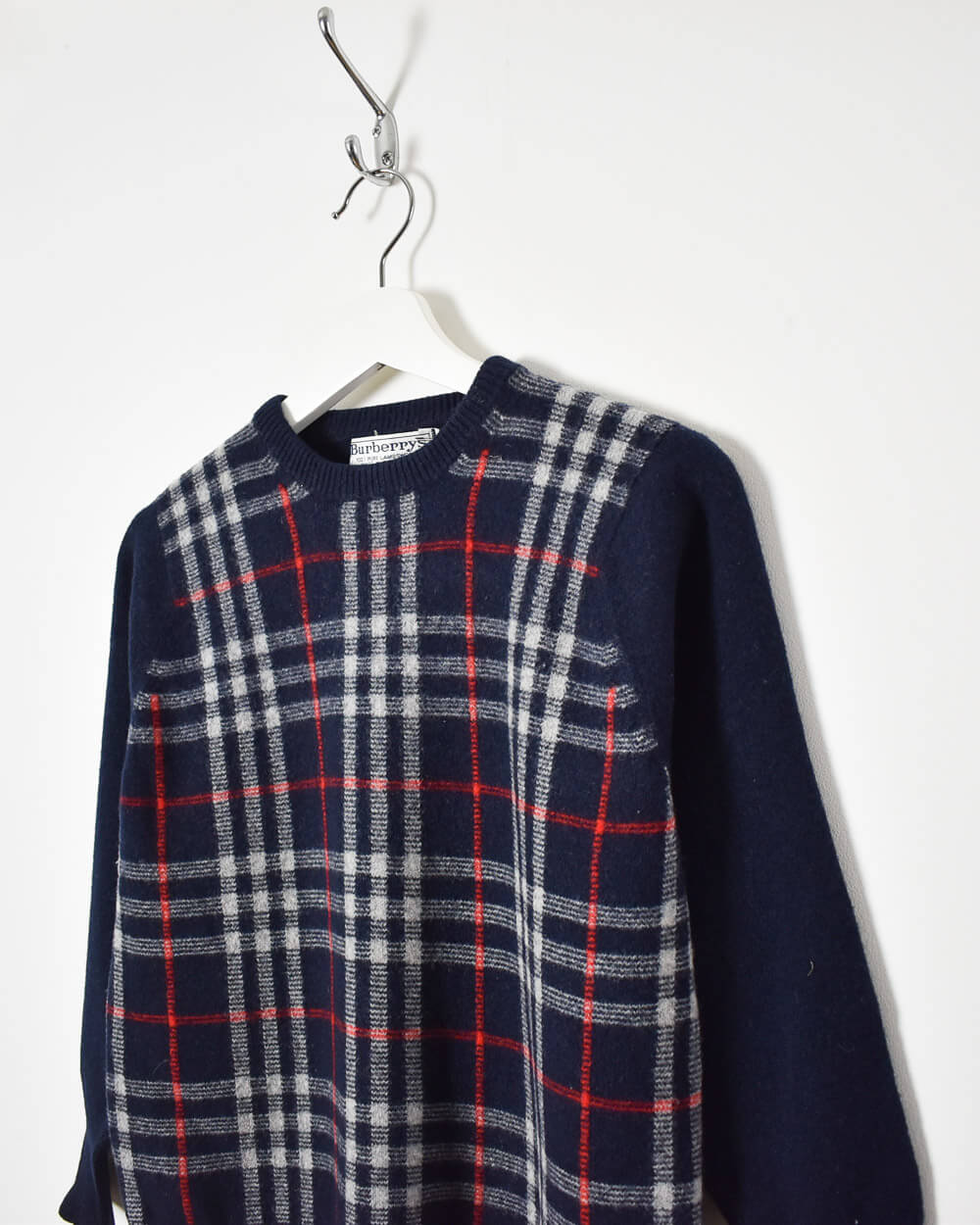 Navy Burberry Knitted Sweatshirt - XX-Small