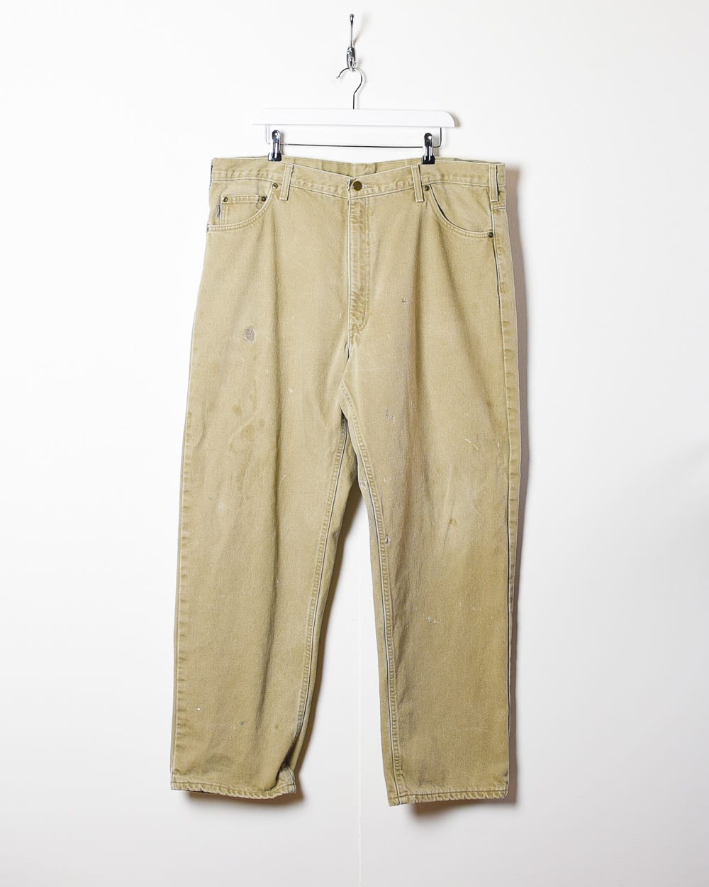 Neutral Carhartt Distressed Flannel Lined Jeans - W40 L31