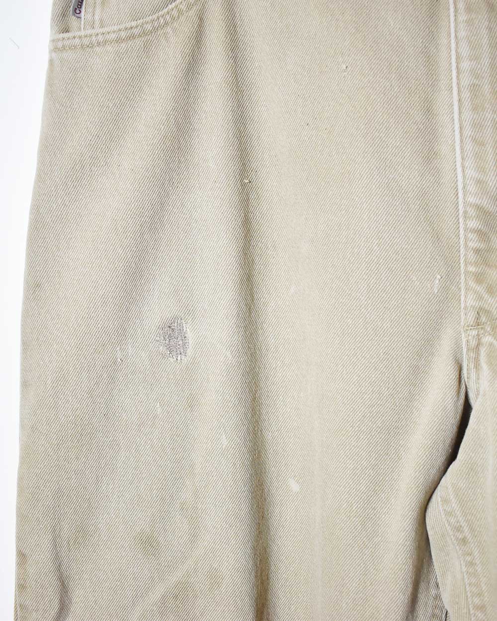 Neutral Carhartt Distressed Flannel Lined Jeans - W40 L31