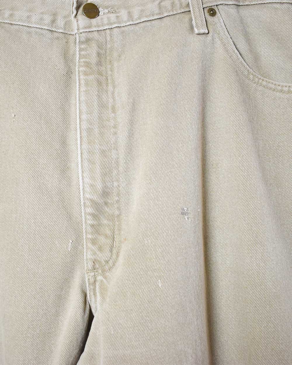 Neutral Carhartt Distressed Flannel Lined Jeans - W40 L31