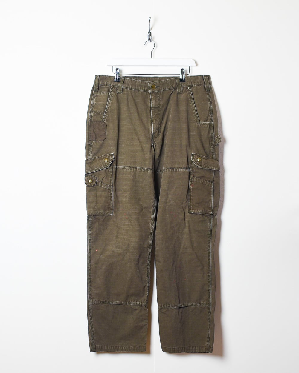 Brown Carhartt Double Knee Carpenter Cargo Jeans - W38 L32