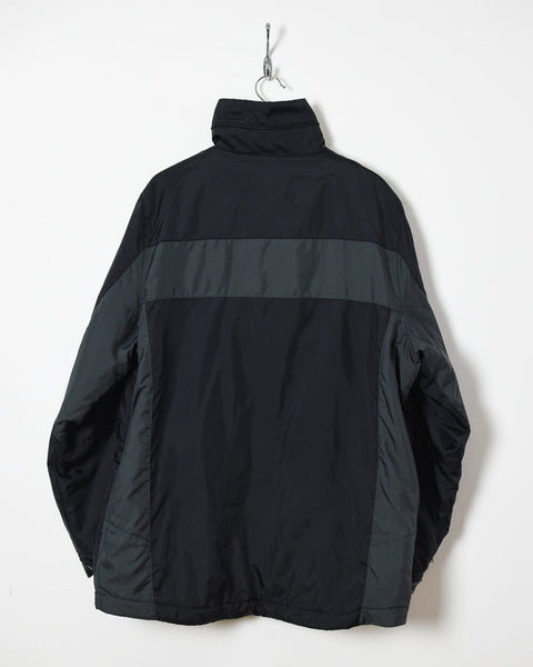 Vintage 00s Nylon Plain Black Nike The Athletic Dept. Winter Coat