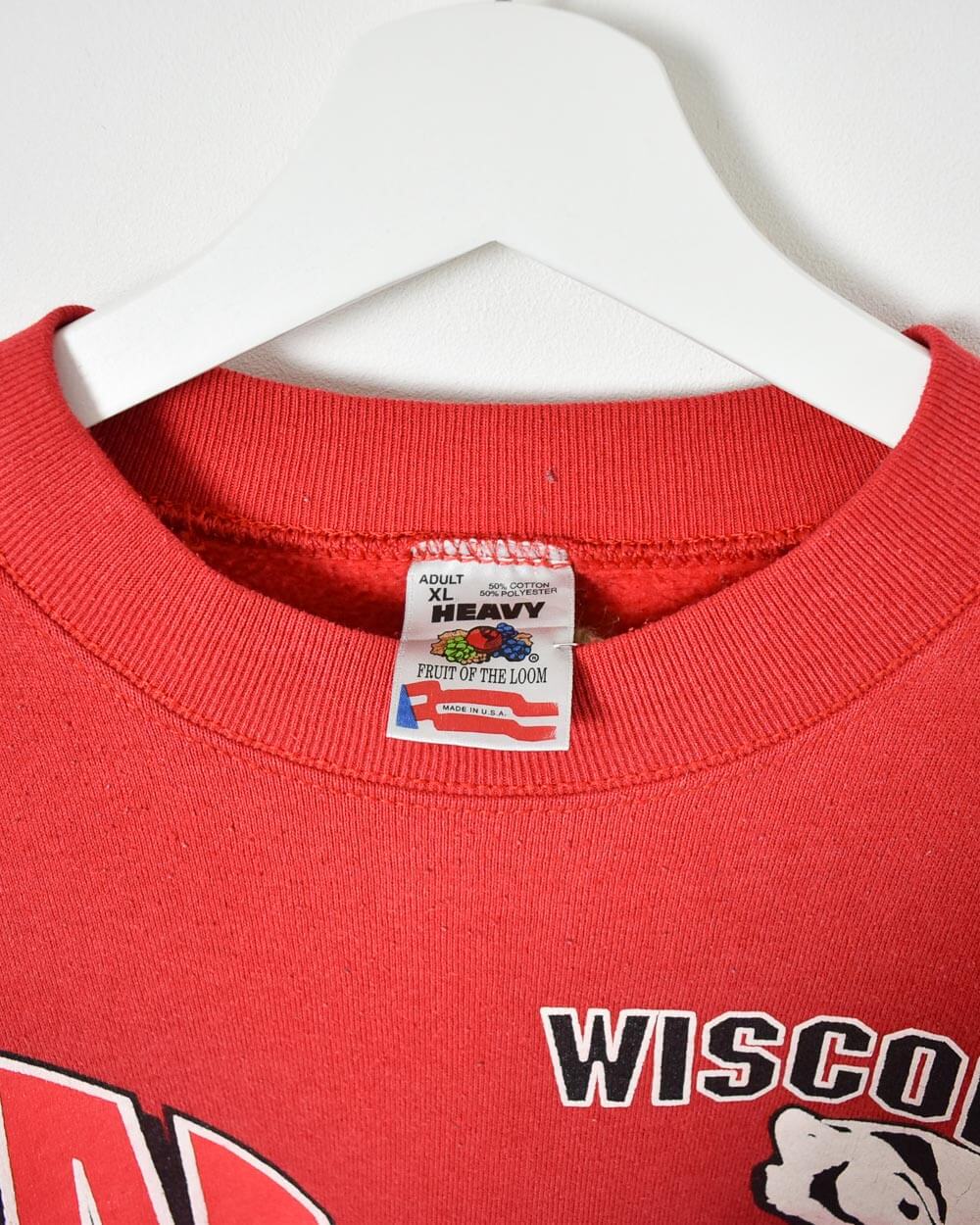 Fruit of The Loom Badgers Roswbowl Wisconsin Sweatshirt - Large - Domno Vintage 90s, 80s, 00s Retro and Vintage Clothing