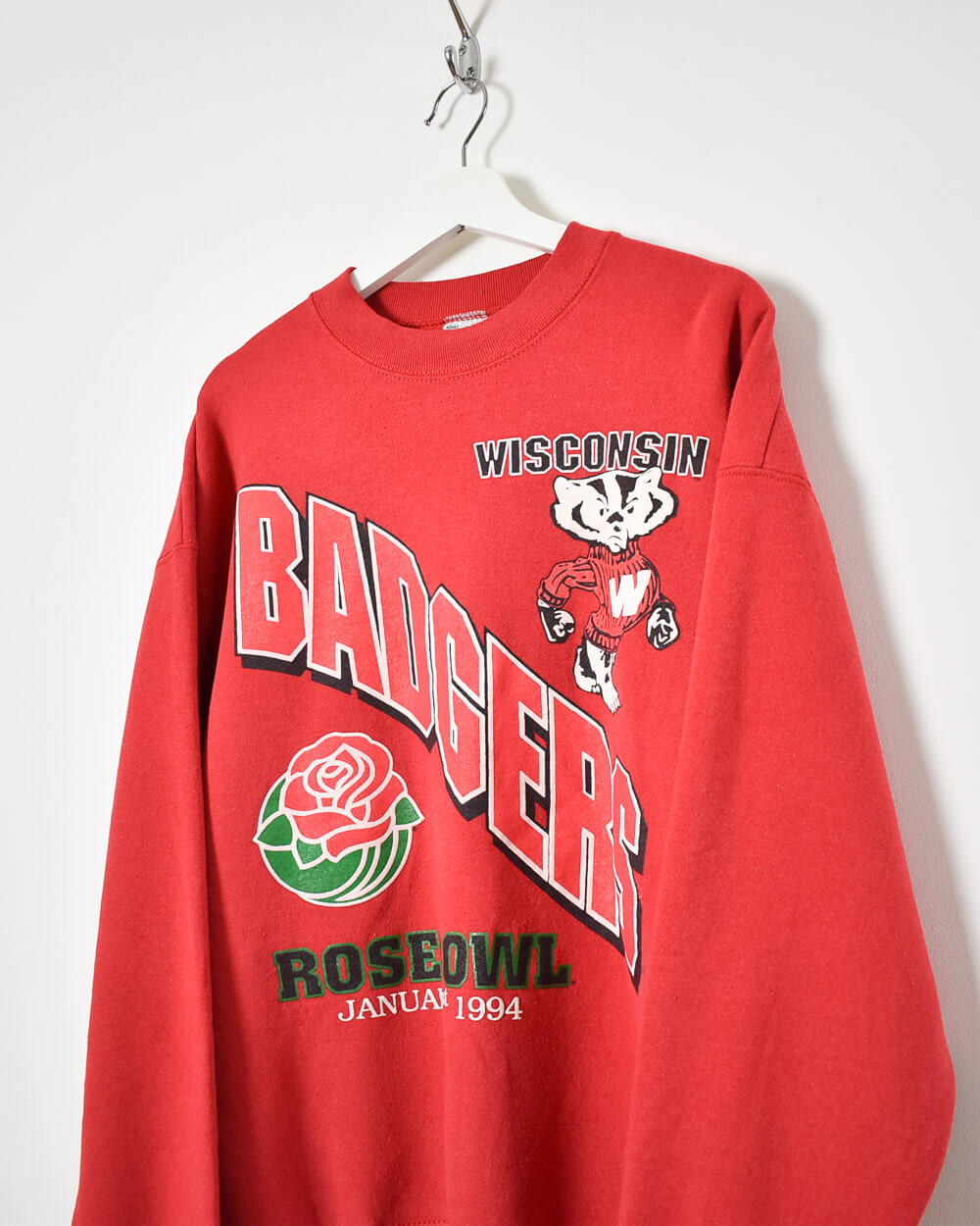 Fruit of The Loom Badgers Roswbowl Wisconsin Sweatshirt - Large - Domno Vintage 90s, 80s, 00s Retro and Vintage Clothing