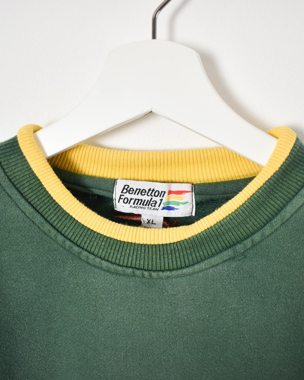 Benetton Formula 1 Racing Team Sweatshirt - Large - Domno Vintage 90s, 80s, 00s Retro and Vintage Clothing