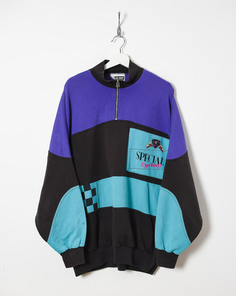 Vintage 90s Cotton Colour-Block Black Adidas Take Off Special