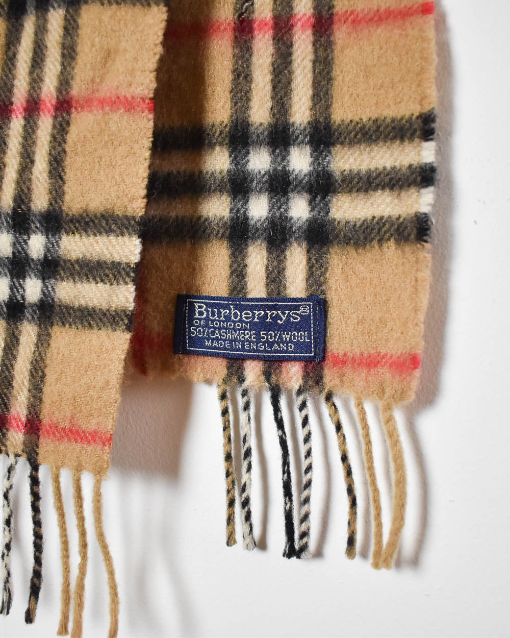 Neutral Burberry Cashmere Wool Scarf