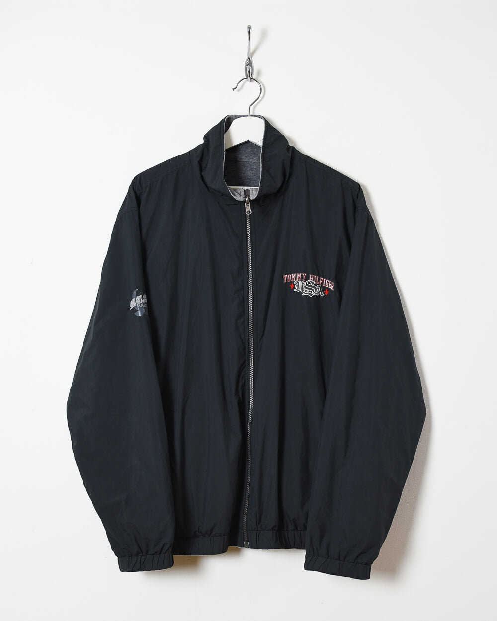 Tommy Hilfiger USA Reversible Velour Jacket - Large - Domno Vintage 90s, 80s, 00s Retro and Vintage Clothing