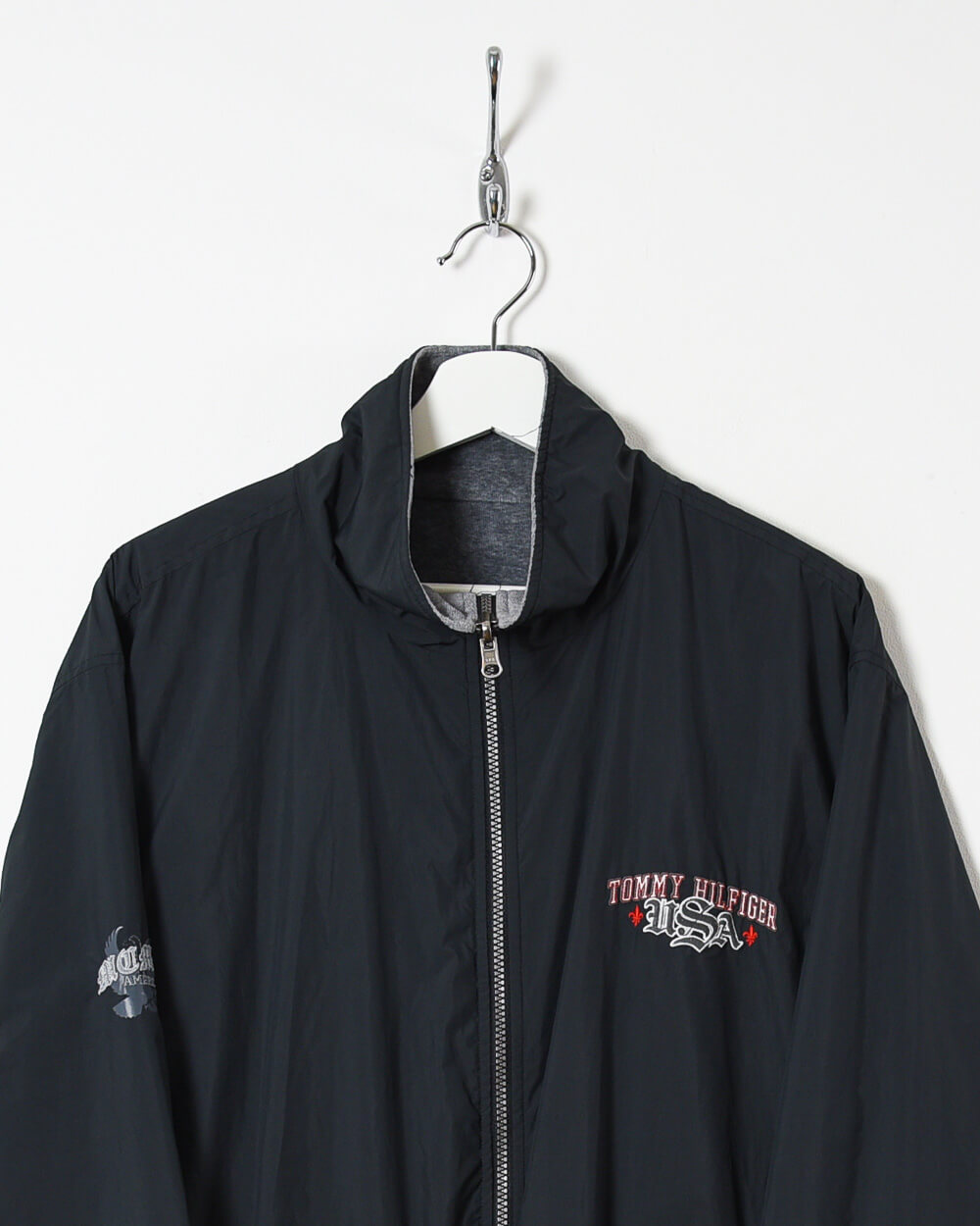 Tommy Hilfiger USA Reversible Velour Jacket - Large - Domno Vintage 90s, 80s, 00s Retro and Vintage Clothing