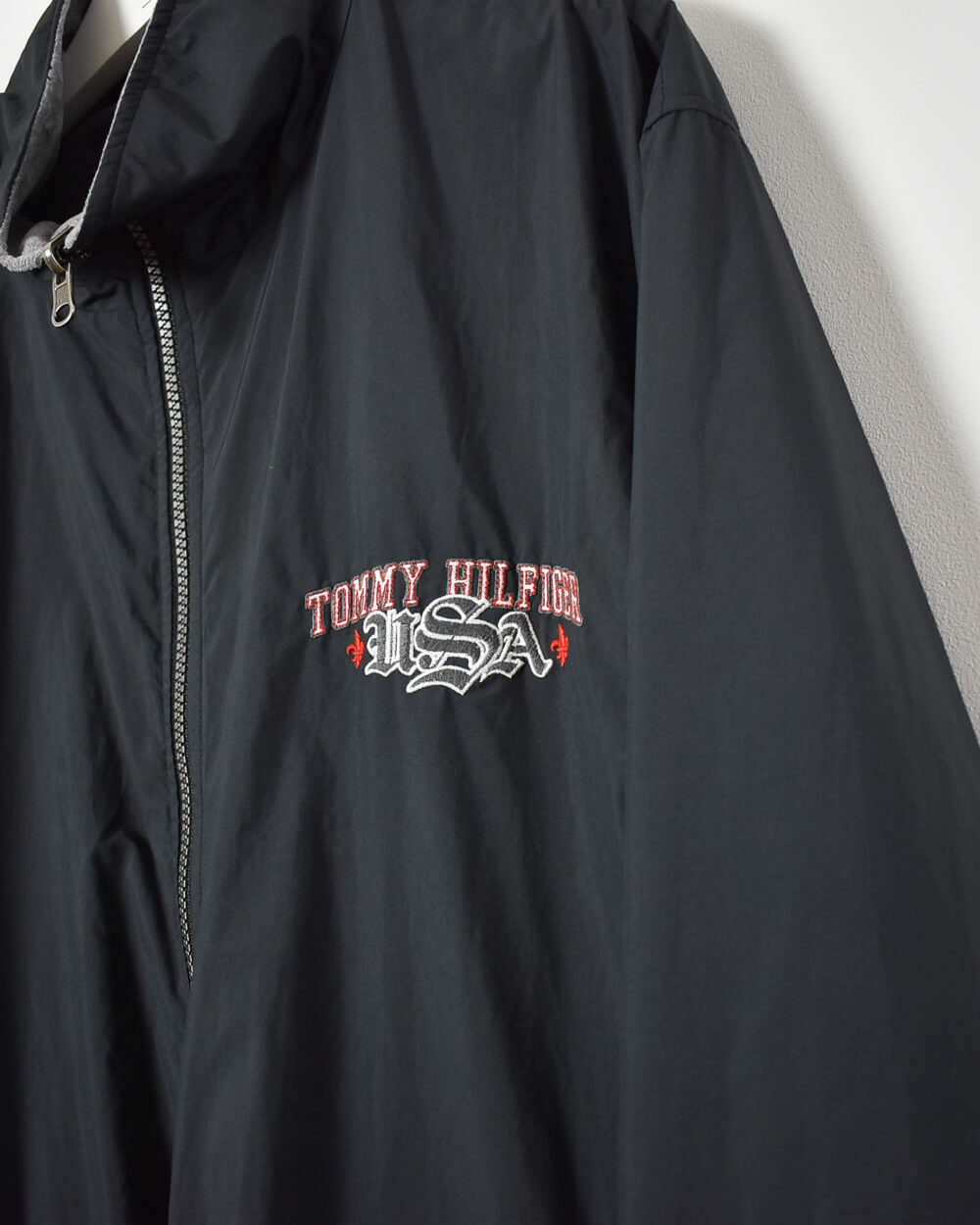 Tommy Hilfiger USA Reversible Velour Jacket - Large - Domno Vintage 90s, 80s, 00s Retro and Vintage Clothing