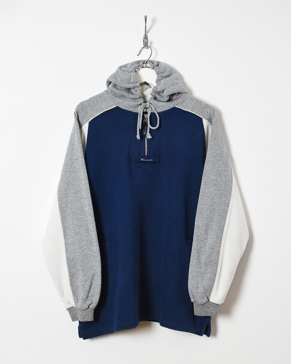 Champion 1/4 Zip Hoodie - Large - Domno Vintage 90s, 80s, 00s Retro and Vintage Clothing