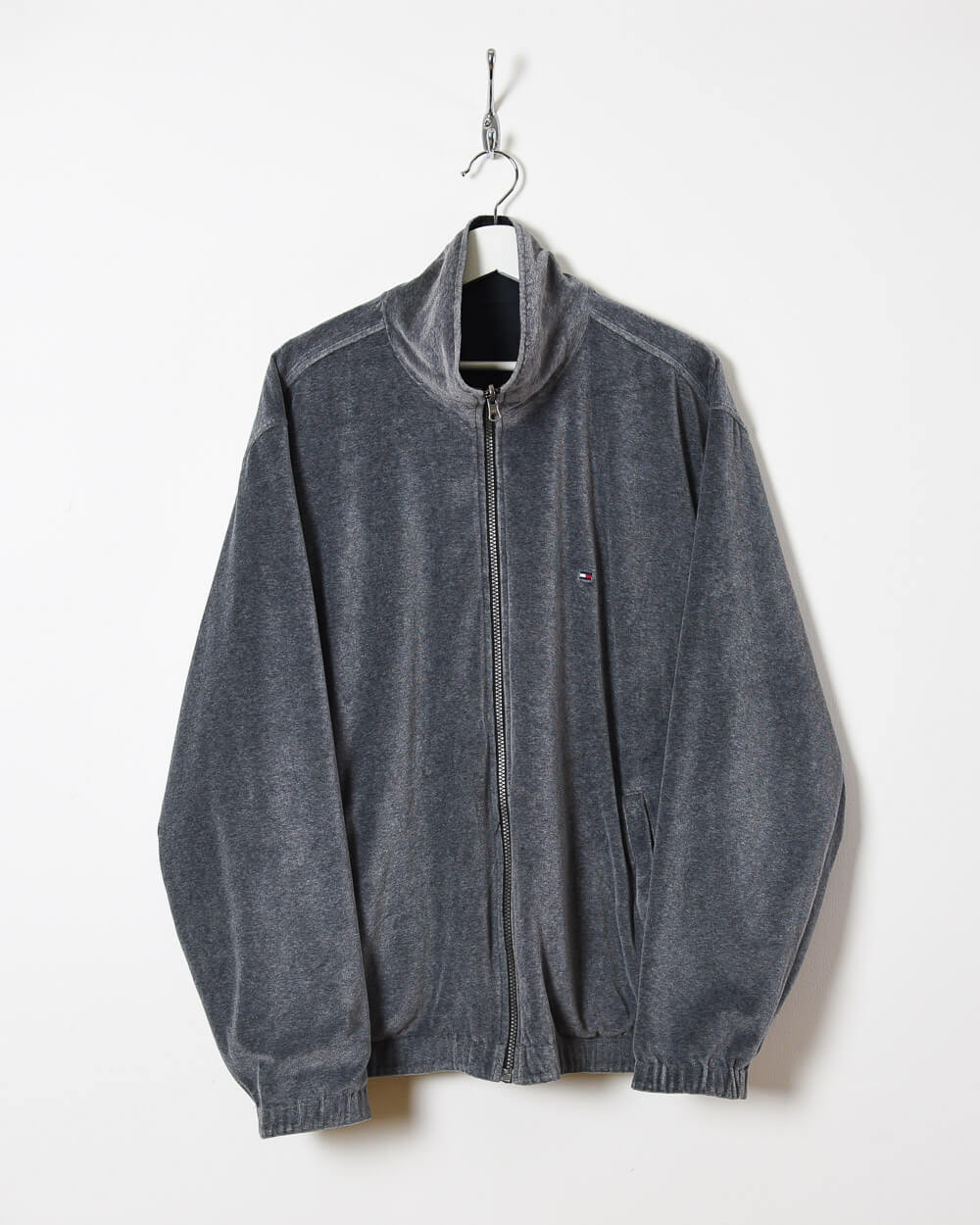 Tommy Hilfiger USA Reversible Velour Jacket - Large - Domno Vintage 90s, 80s, 00s Retro and Vintage Clothing