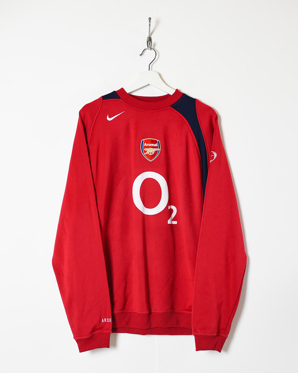 Vintage 00s Polyester Red Nike Arsenal 2004/05 O2 Training Sweatshirt -  Large – Domno Vintage