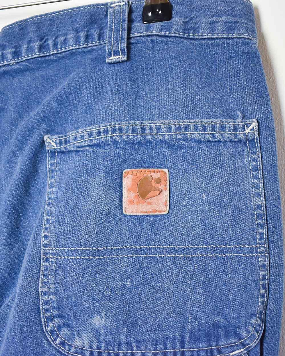 Blue Carhartt Distressed Carpenter Jeans - W34 L32