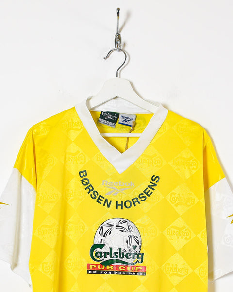 Forfatter sammenholdt hverdagskost Vintage 00s Yellow Reebok Carlsberg Pub Cup T-Shirt - X-Large Polyester–  Domno Vintage