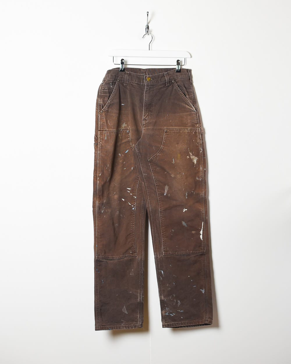 Brown Carhartt Distressed Double Knee Carpenter Jeans - W32 L32