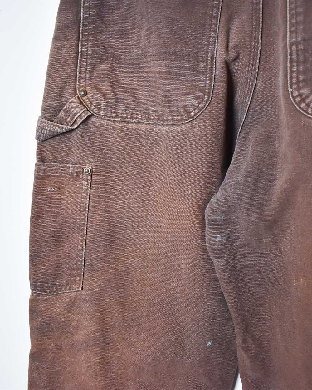 Brown Carhartt Distressed Double Knee Carpenter Jeans - W32 L32