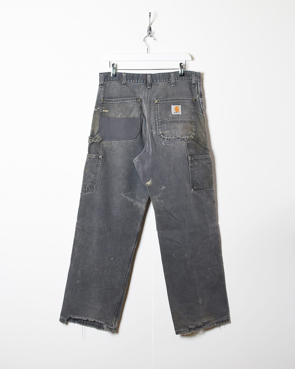 Grey Carhartt Distressed Double Knee Carpenter Jeans - W34 L32