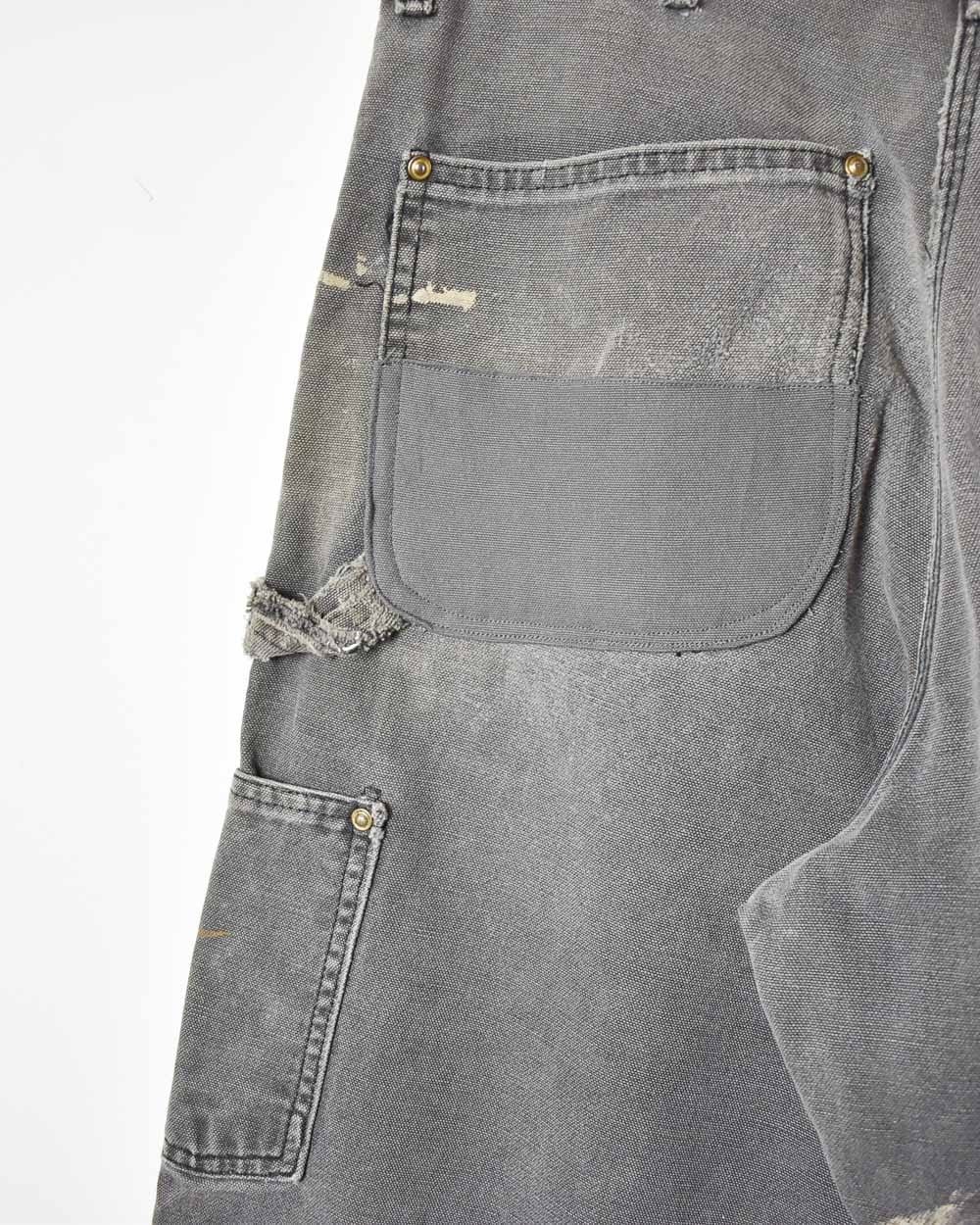 Grey Carhartt Distressed Double Knee Carpenter Jeans - W34 L32