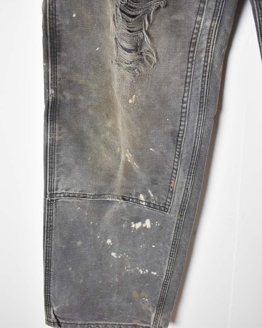 Grey Carhartt Distressed Double Knee Carpenter Jeans - W34 L32