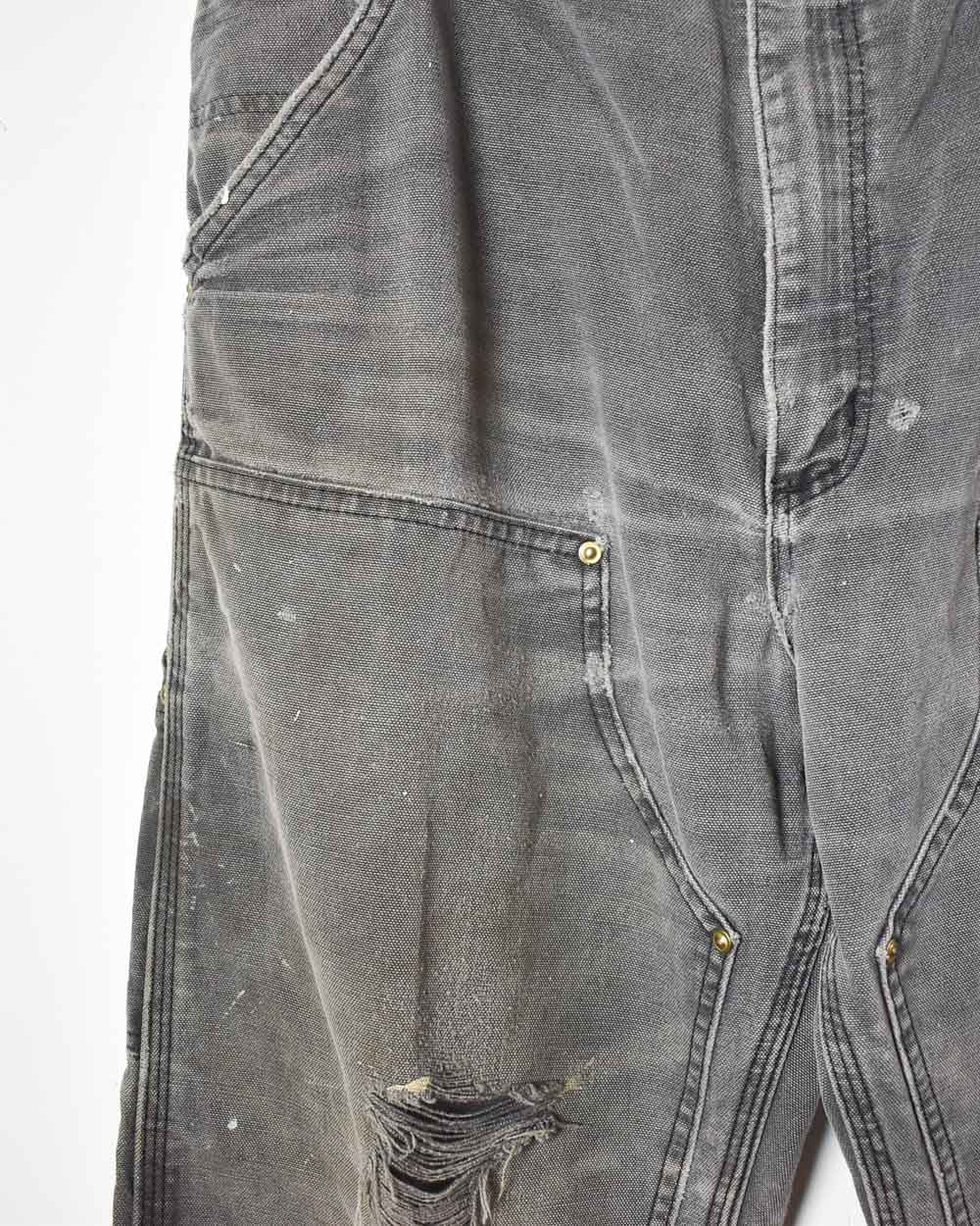 Grey Carhartt Distressed Double Knee Carpenter Jeans - W34 L32