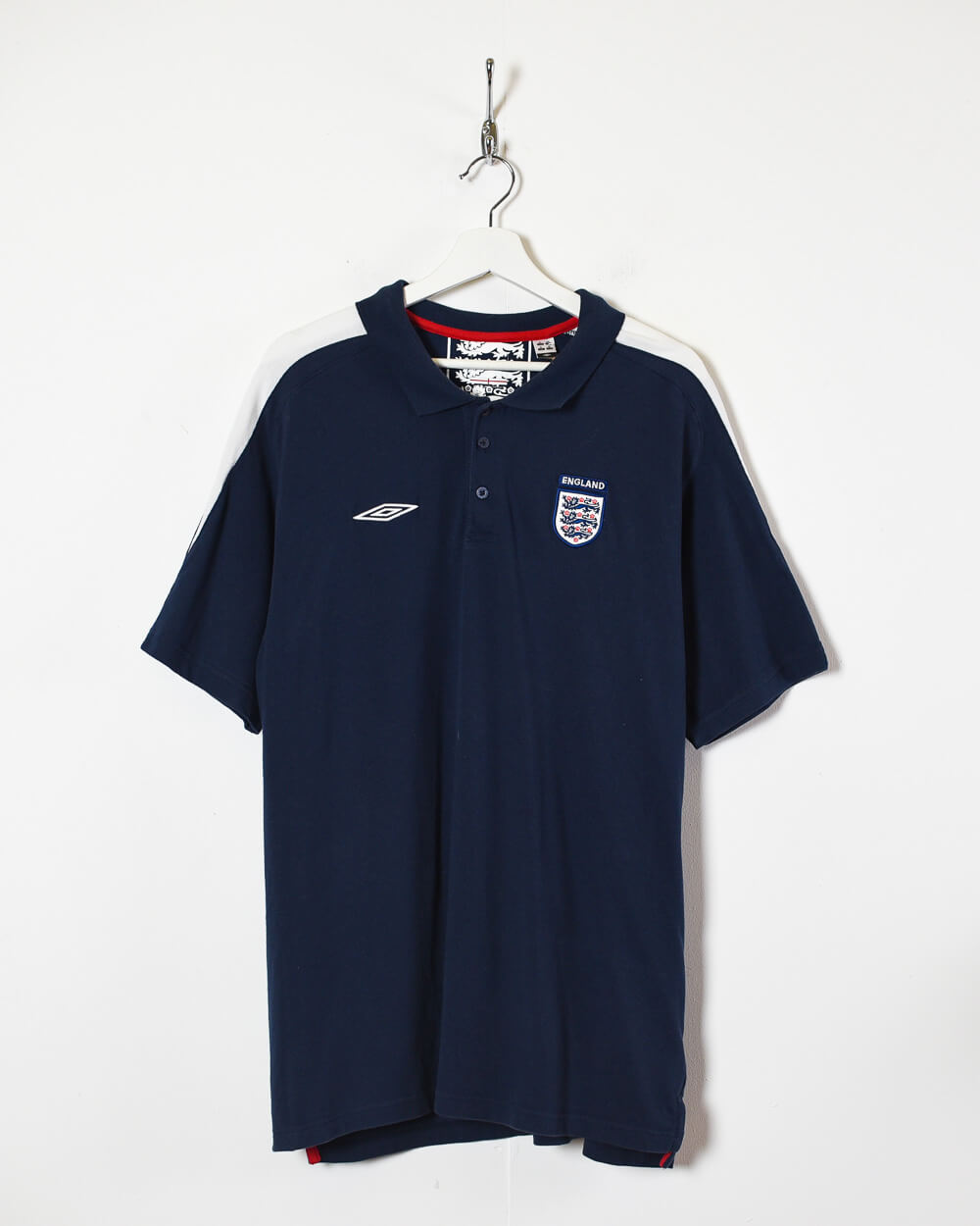 Vintage 00s Navy Umbro England 00s Polo Shirt - X-Large Cotton