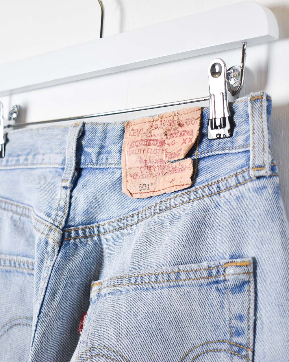 Blue Levi's Raw Hem 501 Jeans - W28 L26