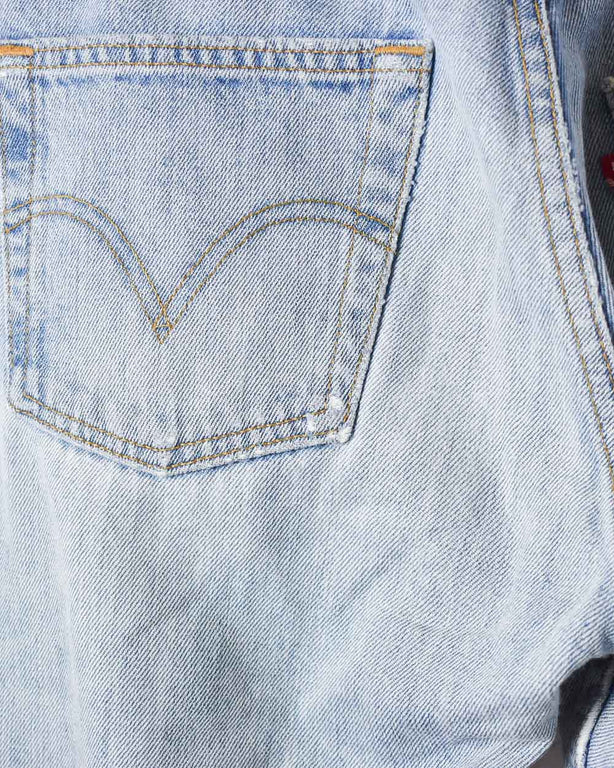 Blue Levi's Raw Hem 501 Jeans - W28 L26