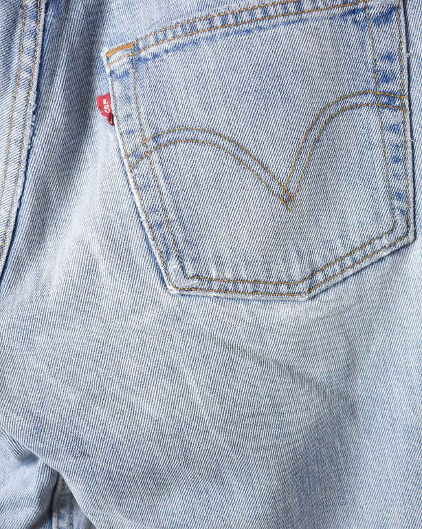 Blue Levi's Raw Hem 501 Jeans - W28 L26