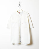 White Levi's Striped Short Sleeved Shirt - X-Large