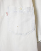 White Levi's Striped Short Sleeved Shirt - X-Large