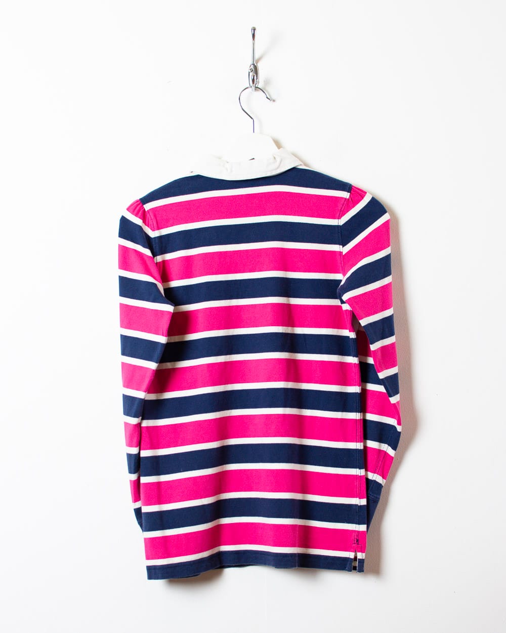 Pink Polo Ralph Lauren Striped Rugby Shirt - Medium Women's