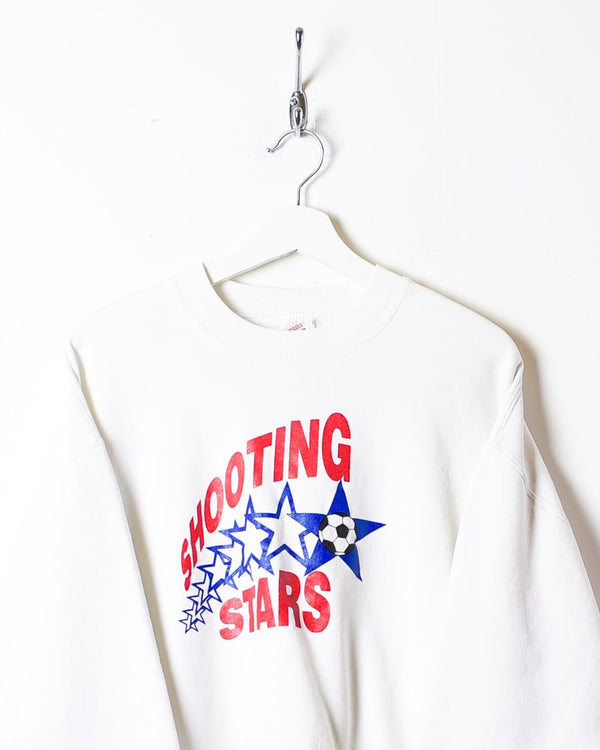 White Football Shooting Stars Sweatshirt - Medium