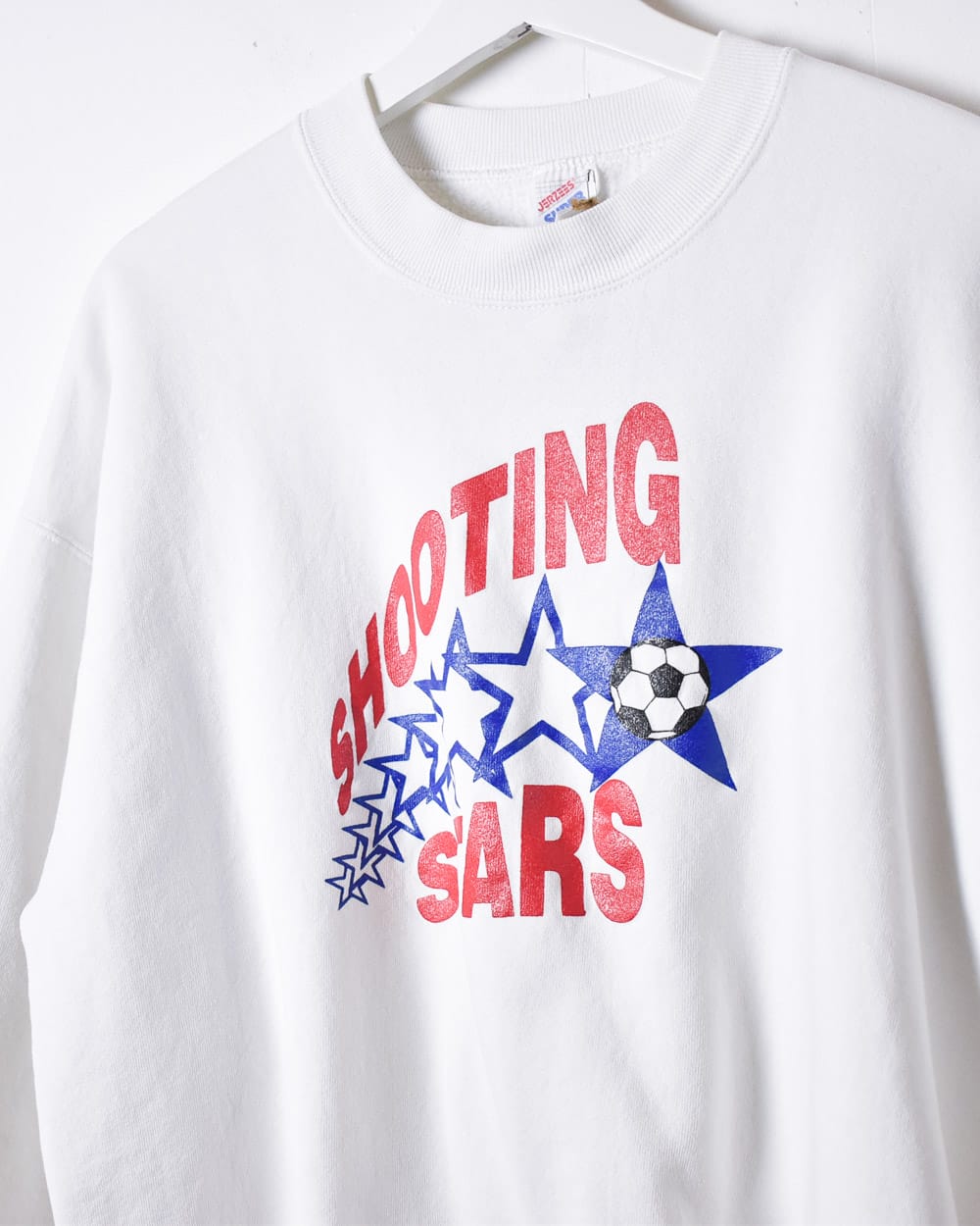 White Football Shooting Stars Sweatshirt - Medium