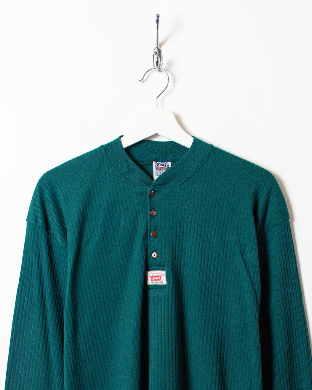Green Levi's Textured Long Sleeved T-Shirt - Large
