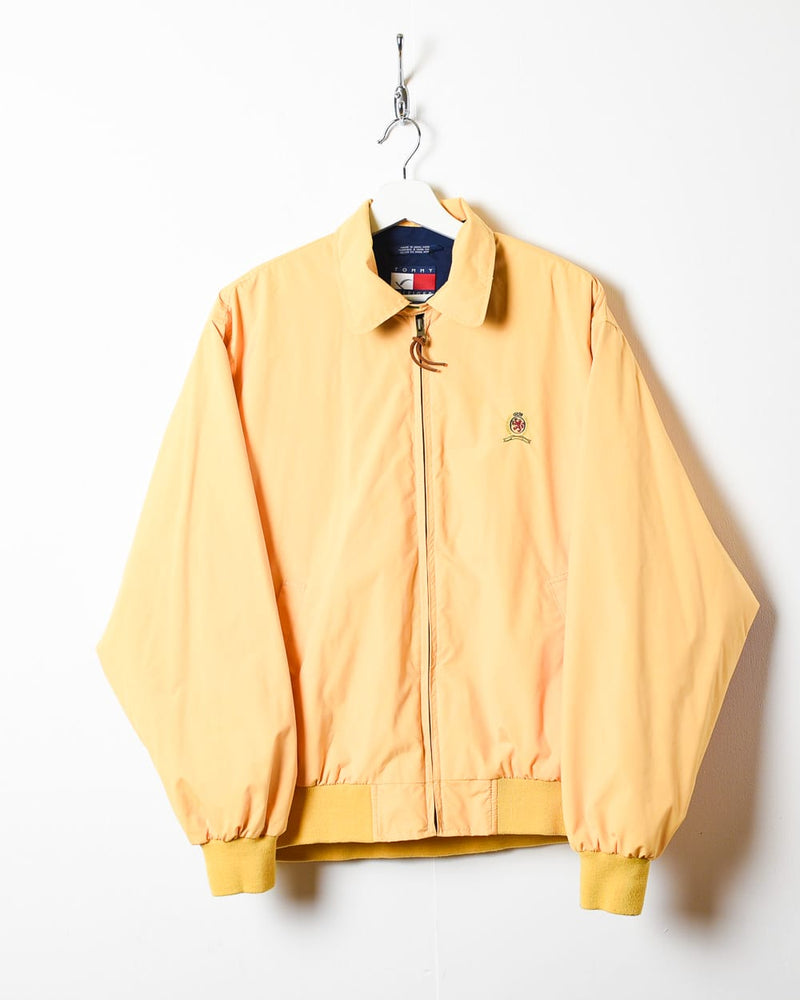 Vintage 90s Yellow Tommy Hilfiger Fleece Harrington Jacket Small Polyester– Domno Vintage