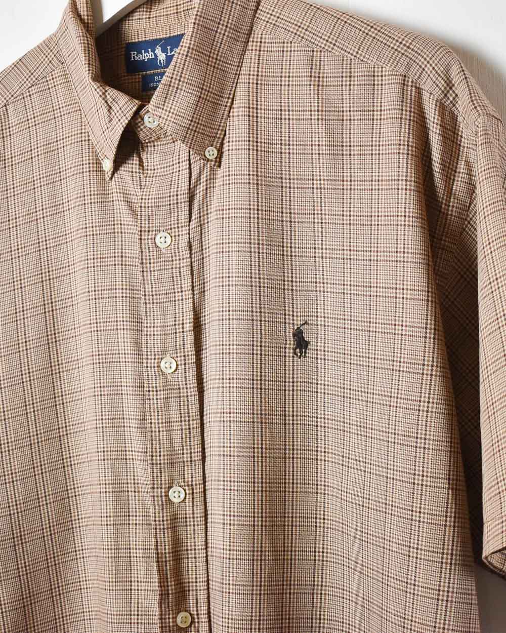 Brown Polo Ralph Lauren Blake Checked Short Sleeved Shirt - Medium