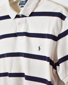 White Polo Ralph Lauren Striped Polo Shirt - X-Large