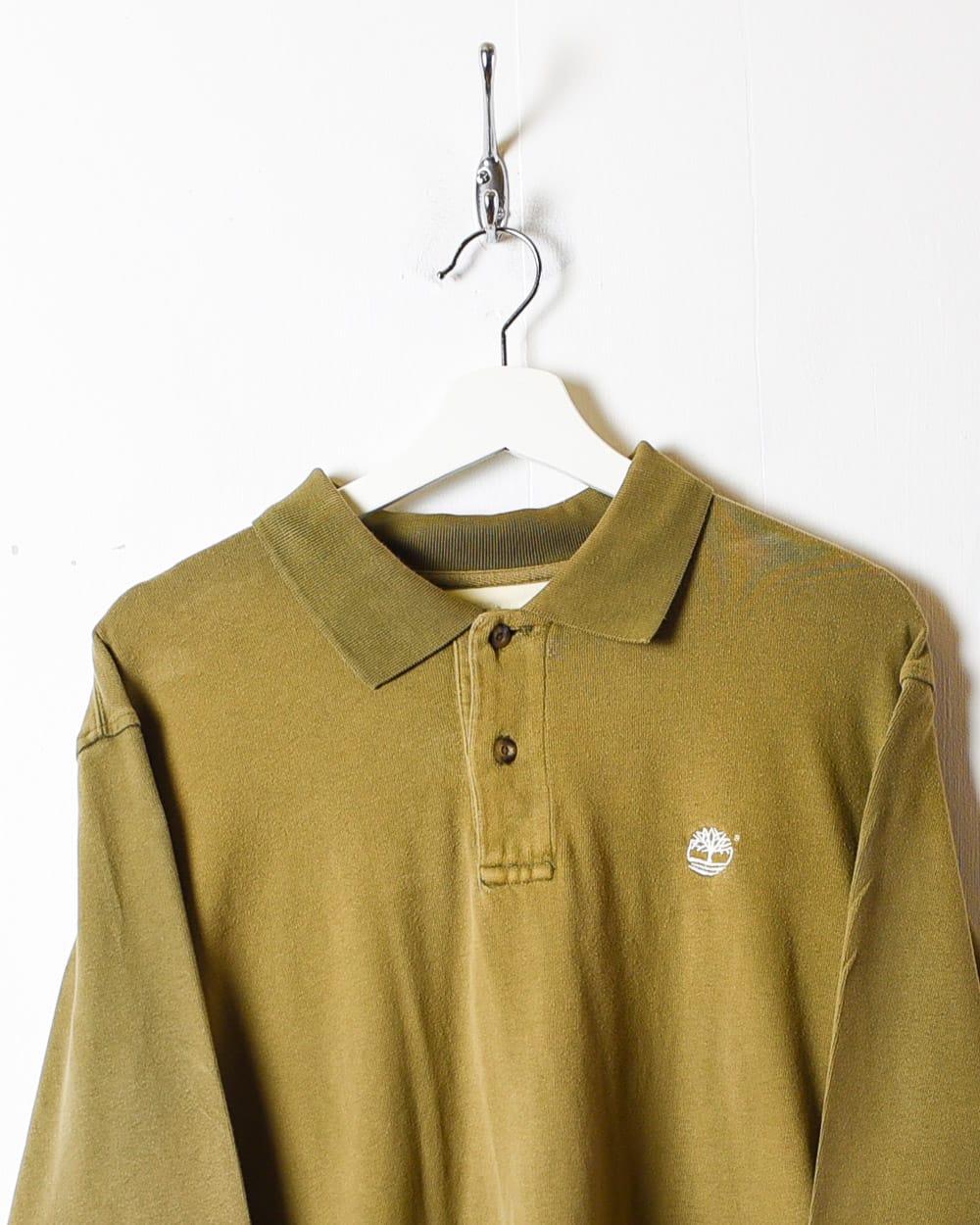 Khaki Timberland Long Sleeved Polo Shirt - Large