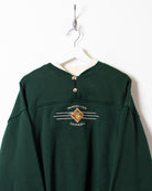 Green Vancouver Canada Double Collar 1/4 Button Sweatshirt - Medium